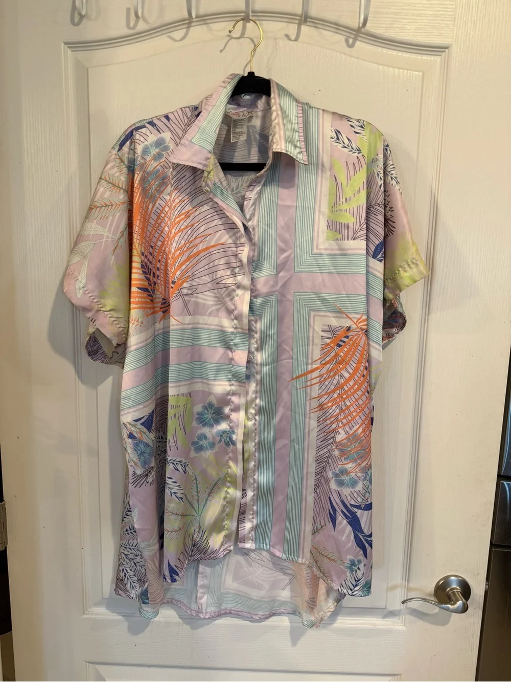 Free People Island Time tropical kimono Oversized Beach coverup one size satin